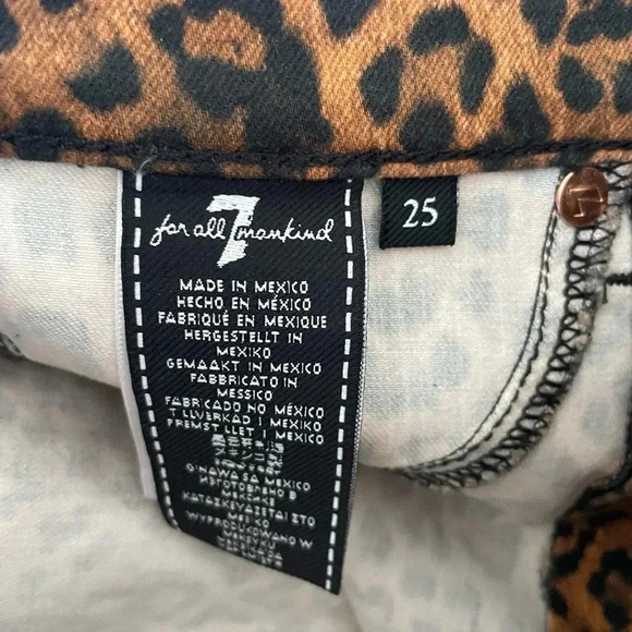 7 for all Mankind coated leopard bootcut denim - Picture 8 of 13